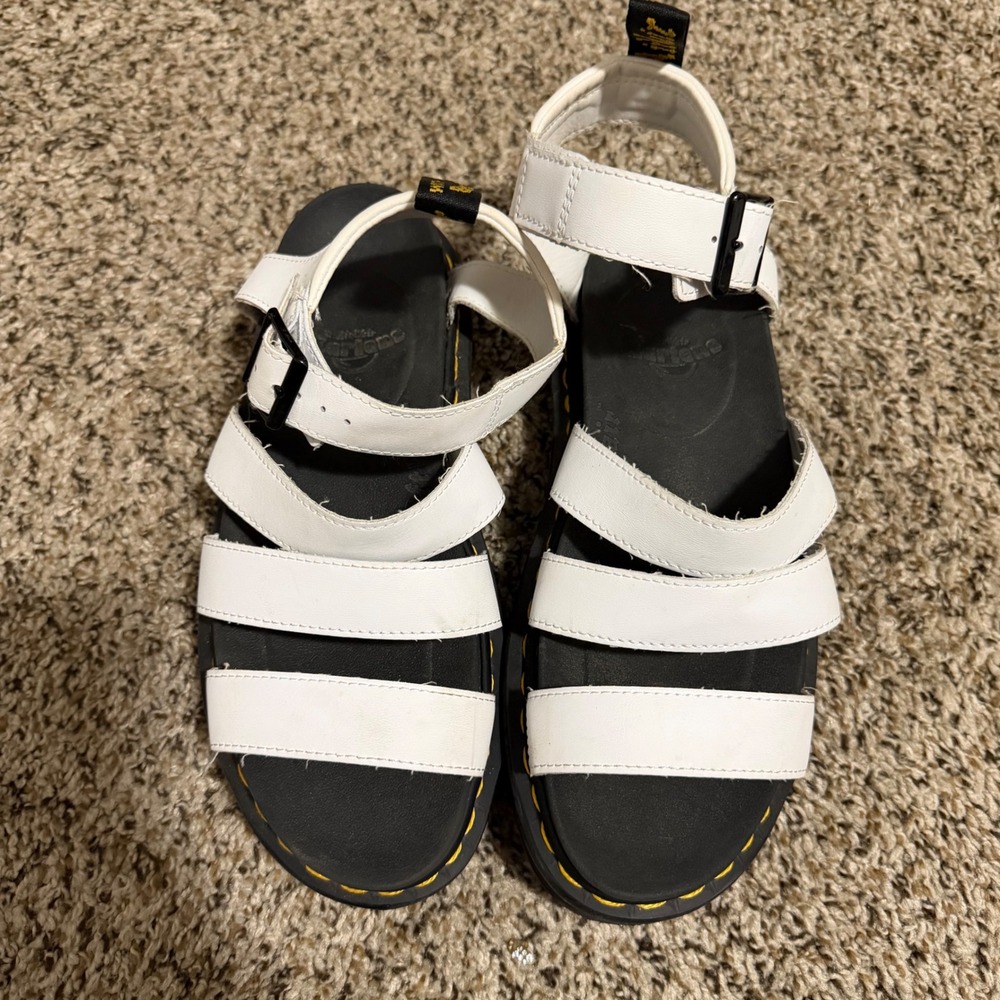 Dr. Martens Blaire White Leather Strappy Gladiator Sandals Womens 8 AW004